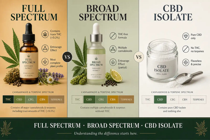 Full Spectrum vs Broad Spectrum vs CBD Isolate