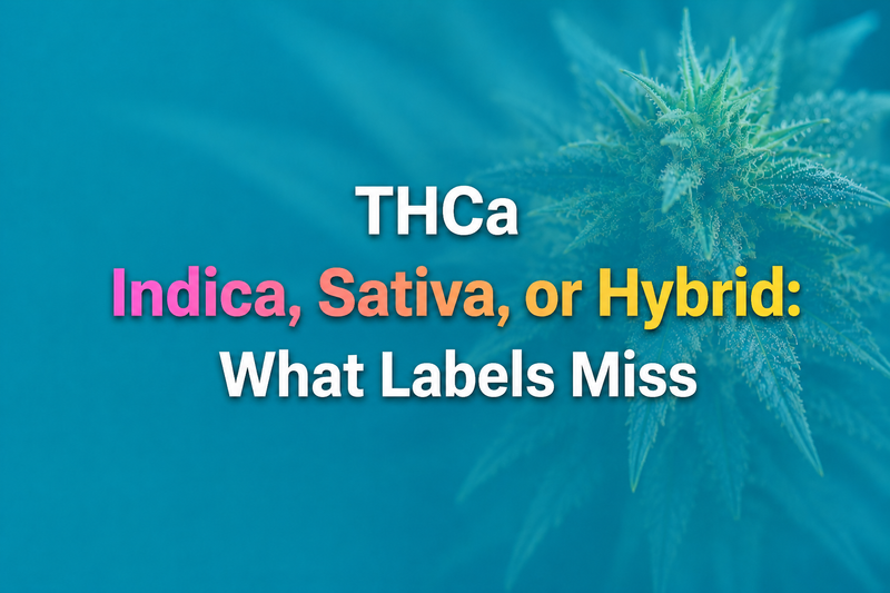 THCa indica, sativa, and hybrid flower labels explained