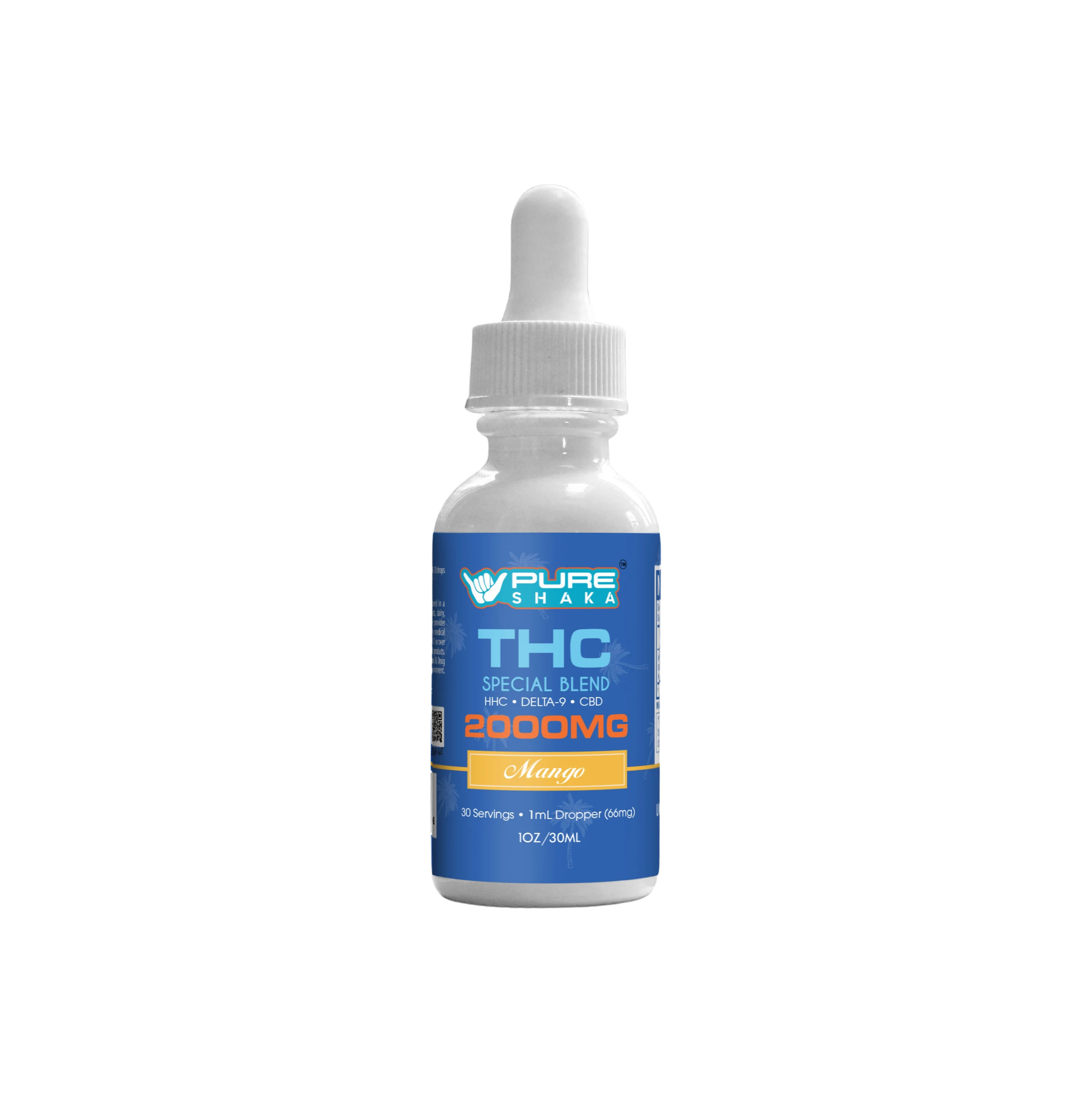 Pure Shaka 2000mg THC Special Blend Tincture Tropical Mango bottle - Edibles