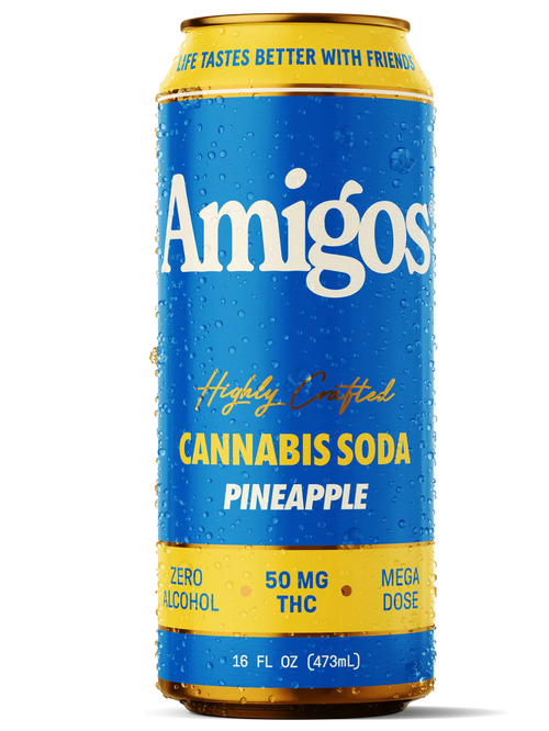 Amigos 50mg THC Beverage Pineapple can - Edibles