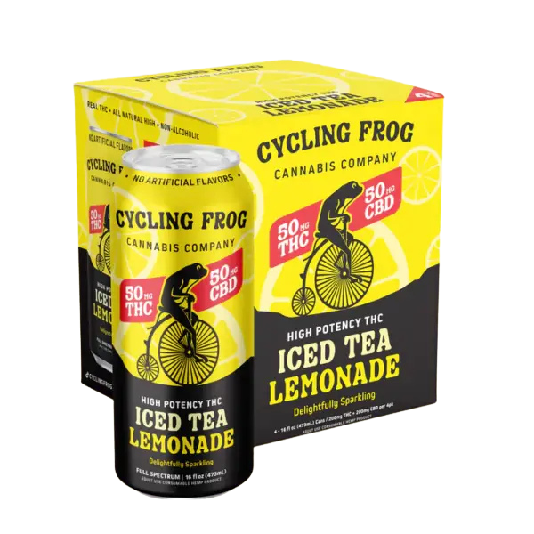 Cycling Frog Iced Tea Lemonade 50mg THC 50mg CBD can - Edibles