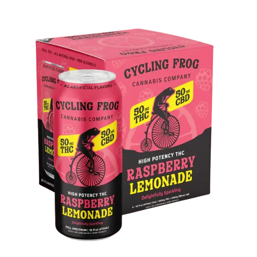 Cycling Frog Raspberry Lemonade 50mg THC 50mg CBD can - Edibles