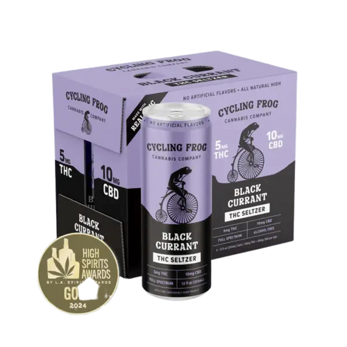 Cycling Frog Black Currant Seltzer 5mg THC 10mg CBD can - Edibles