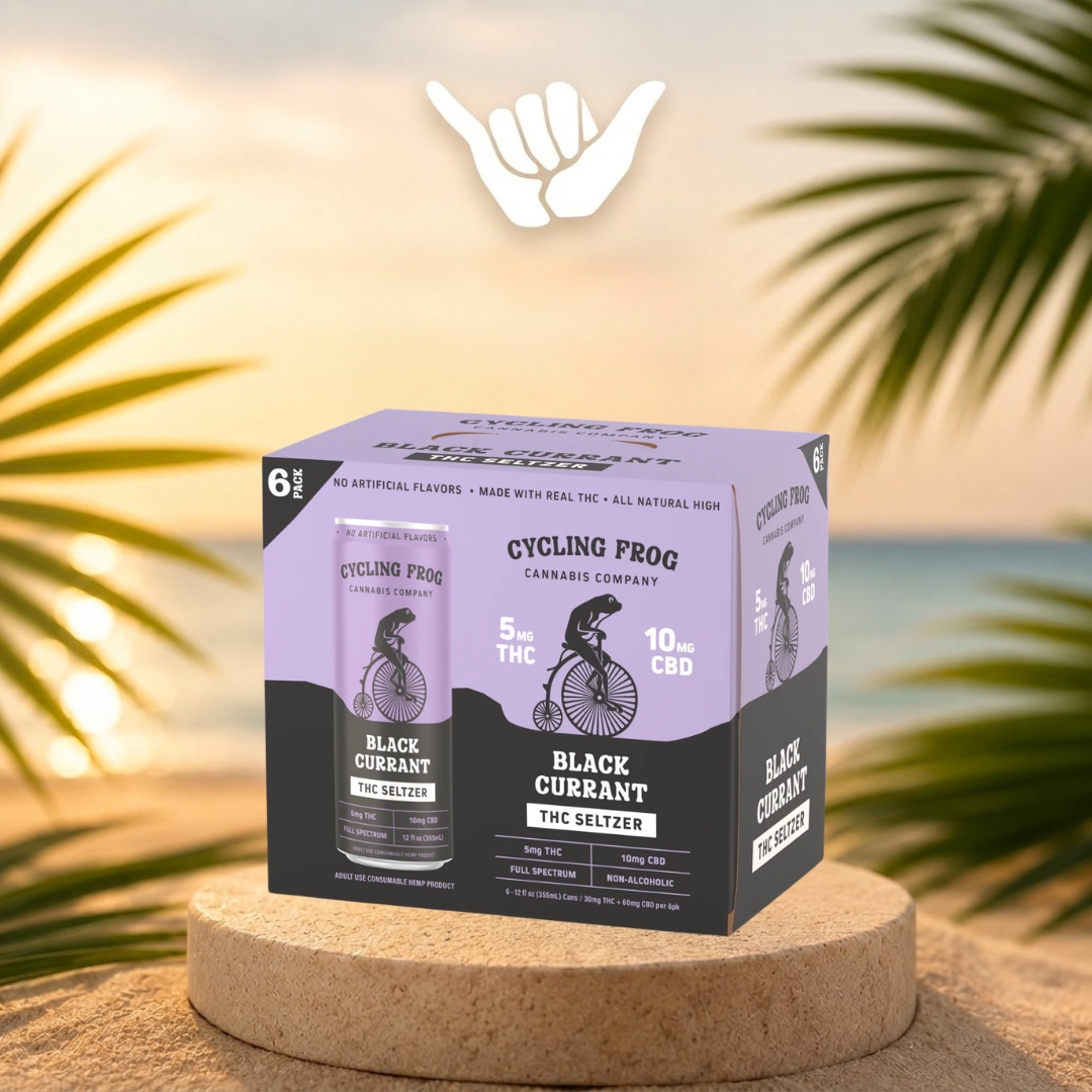 Cycling Frog Black Currant Seltzer | 5mg THC + 10mg CBD