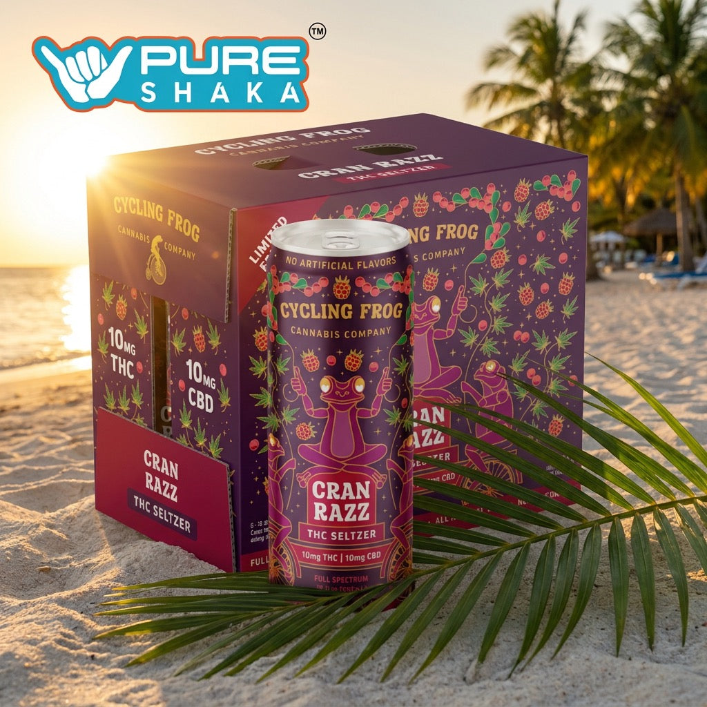 Cycling Frog Cran Razz Seltzer 6-pack with 10mg THC and 10mg CBD