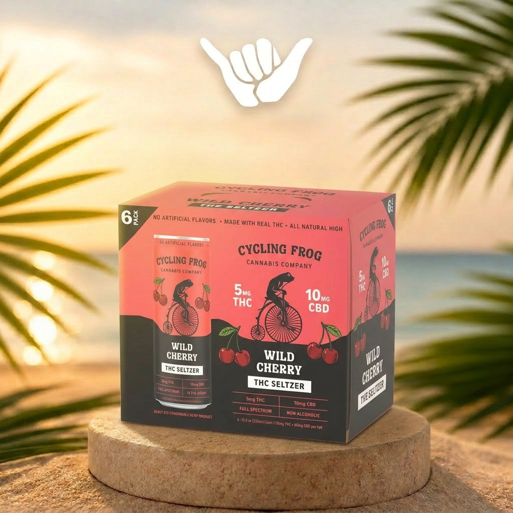 Cycling Frog Wild Cherry Seltzer | 5mg THC + 10mg CBD