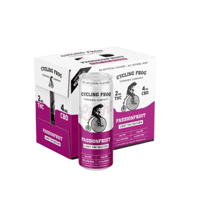 Cycling Frog 2mg THC & 4mg CBD/ Passionfruit Light Seltzer