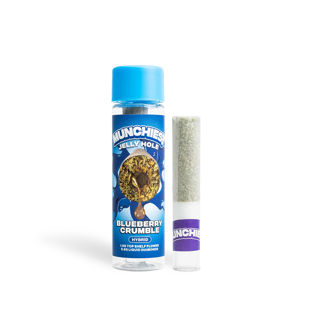 Munchies 2G Jelly Hole Pre-Roll Blueberry Crumble package - Pre-Rolls