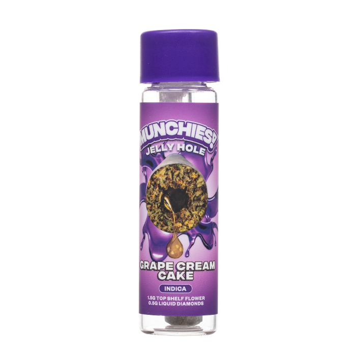 Munchies 2G Jelly Hole Pre-Roll Grape Cream Cake package - Pre-Rolls