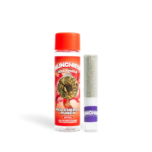 Munchies 2G Jelly Hole Pre-Roll Red Cherry Punch package - Pre-Rolls