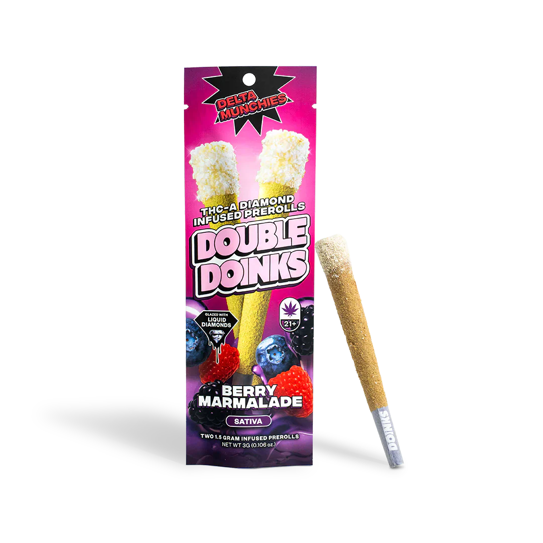 Munchies Double Doinks Diamond Infused Pre-Rolls Berry Marmalade package - Pre-Rolls