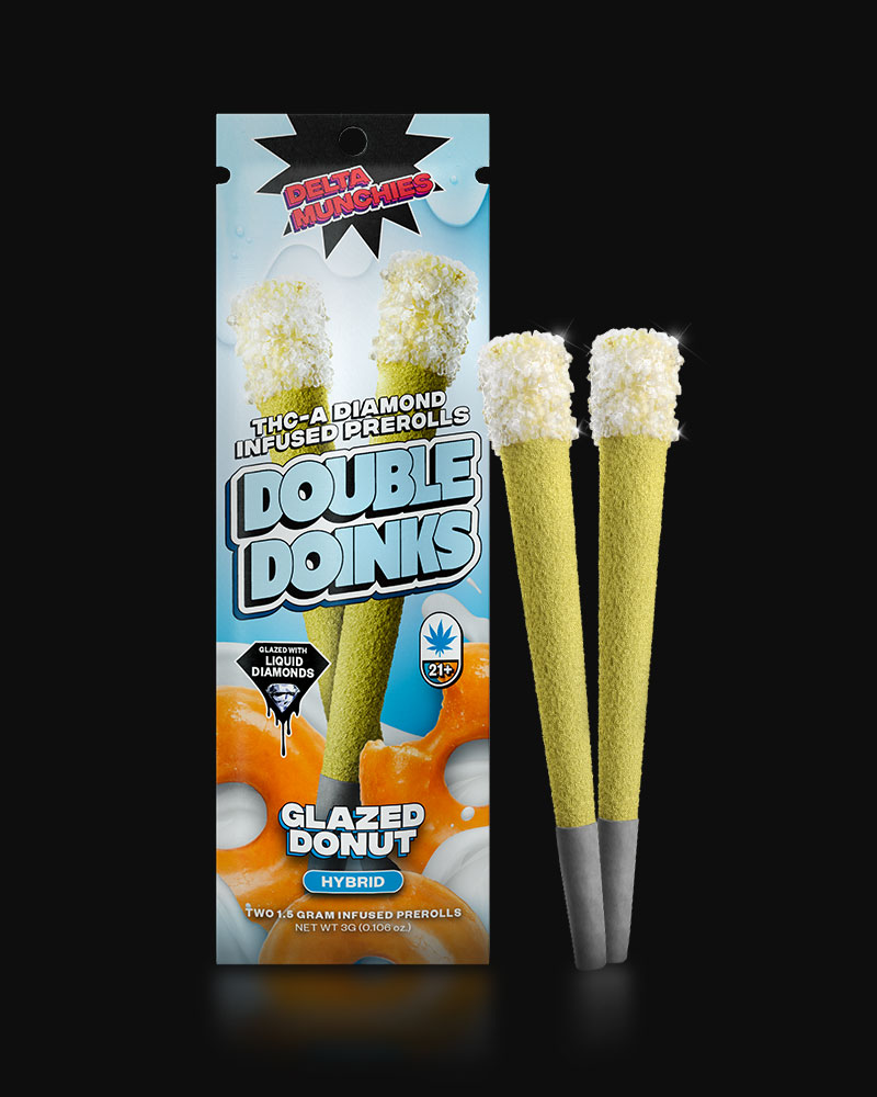 Munchies Double Doinks Diamond Infused Pre-Rolls Glazed Donut package - Pre-Rolls