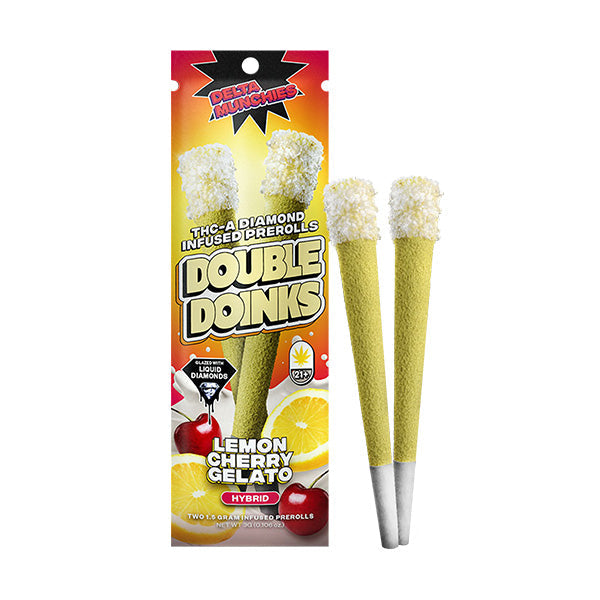 Munchies Double Doinks Diamond Infused Pre-Rolls Lemon Cherry Gelato package - Pre-Rolls