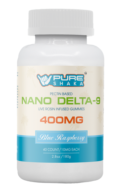 Nano Delta-9 THC Blue Razz Gummies - 400mg Total