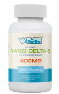 Pure Shaka Nano Delta-9 THC Blue Razz Gummies 400mg jar - Edibles