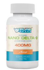 Pure Shaka Nano Delta-9 THC Mango Gummies 400mg jar