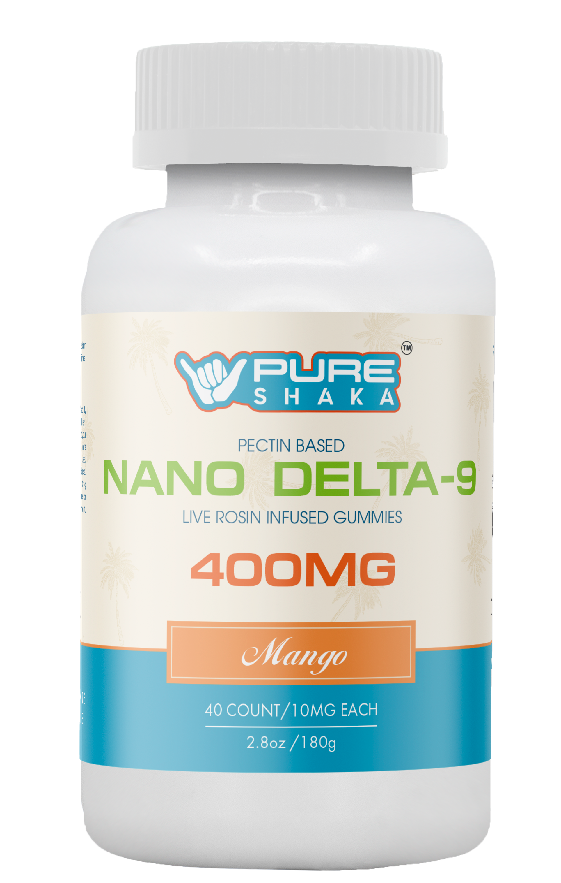 Pure Shaka Nano Delta-9 THC Mango Gummies 400mg jar - Edibles