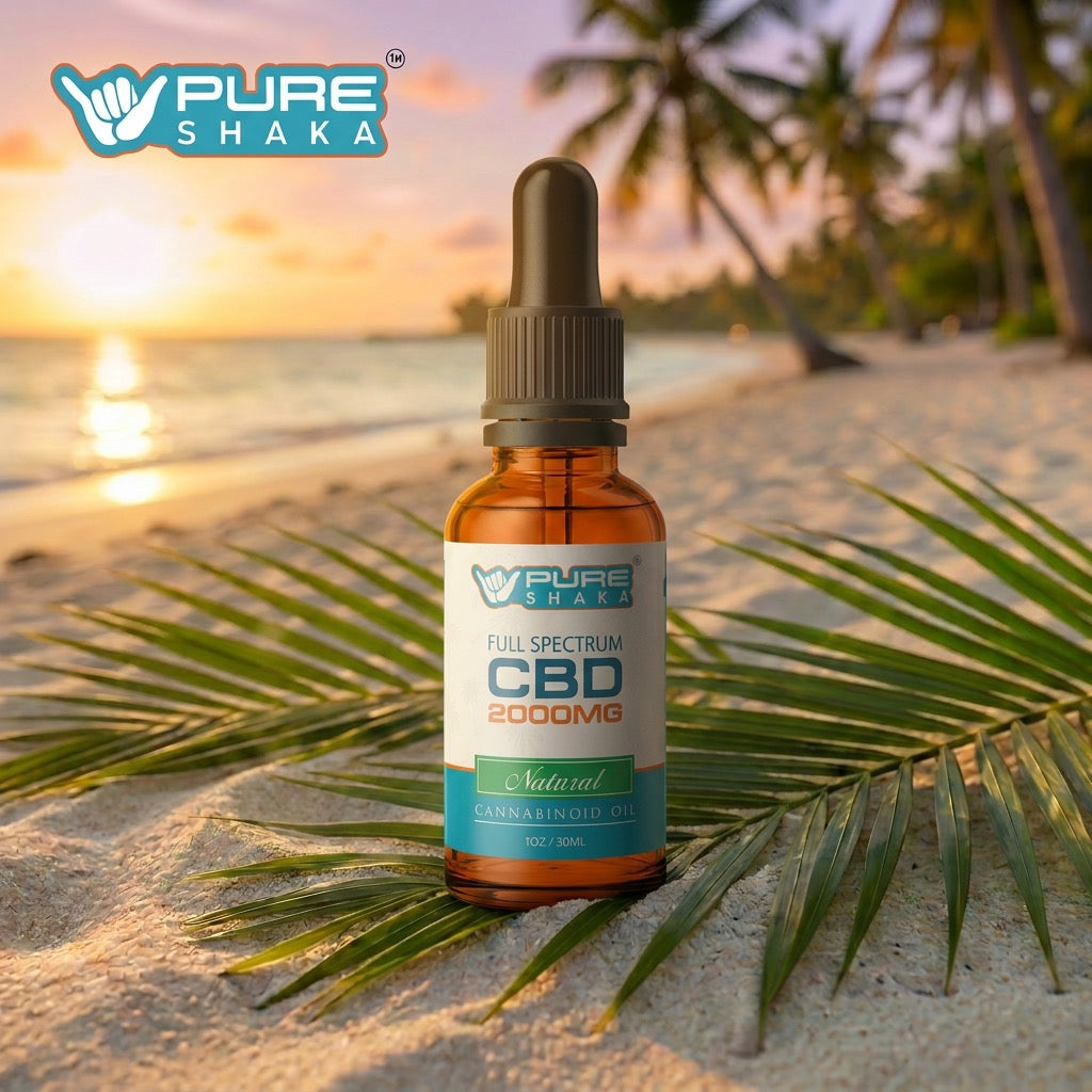 Pure Shaka Full-Spectrum CBD Tincture Natural 2000mg bottle