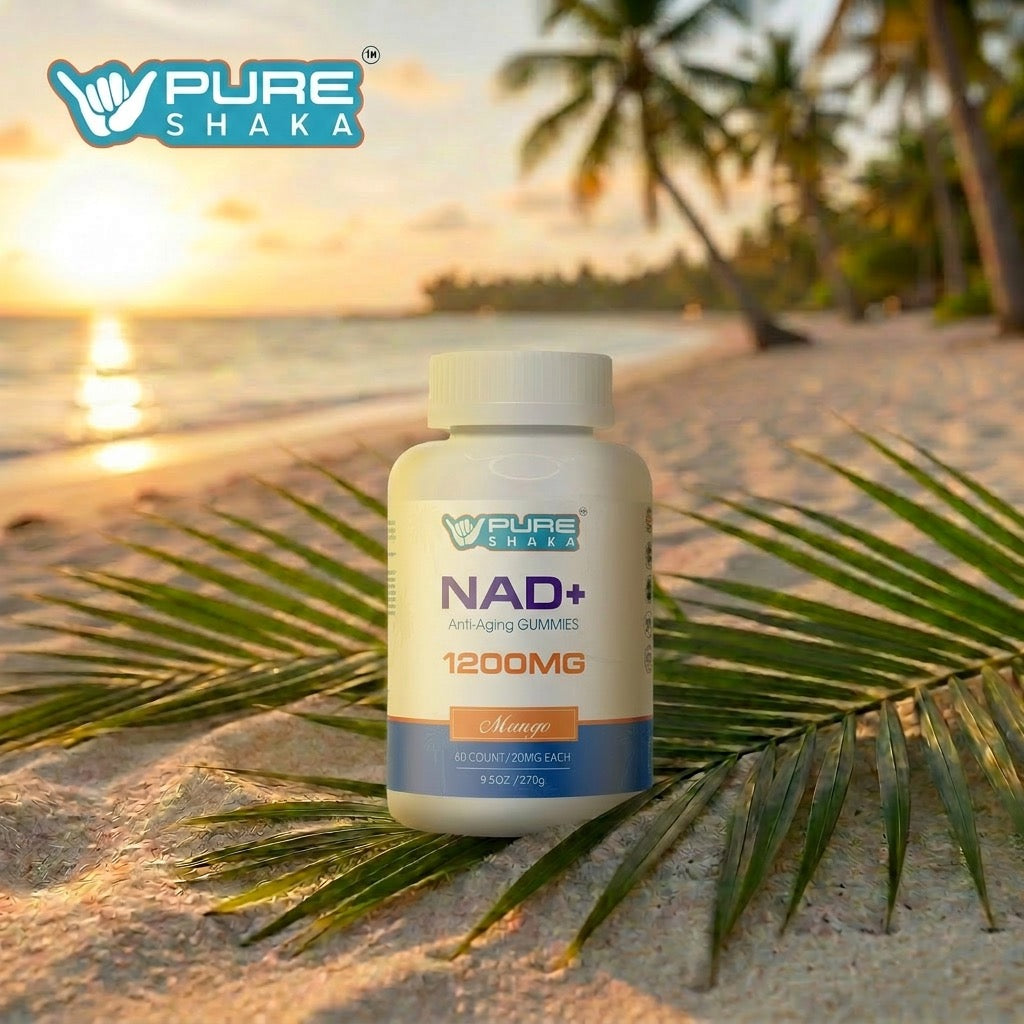 Pure Shaka NAD+ Wellness Gummies 1200mg Mango package