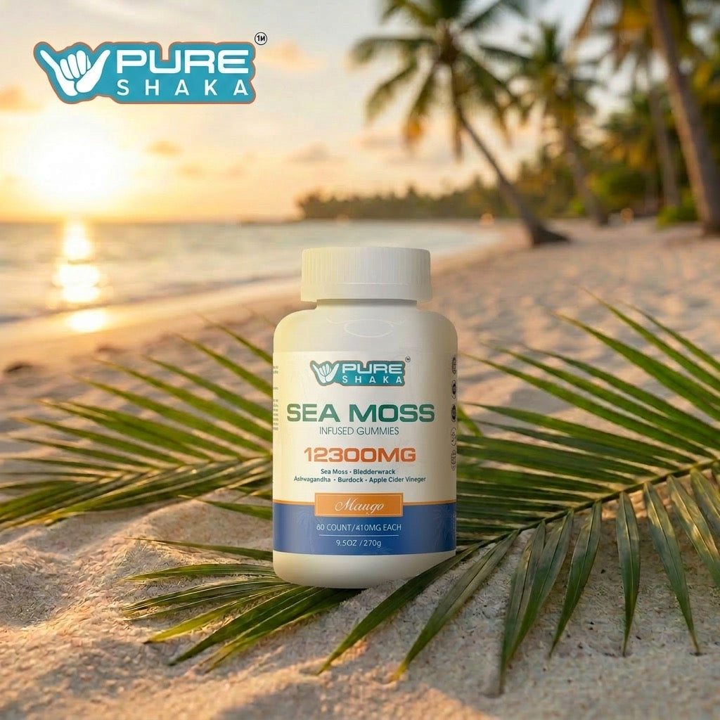 Pure Shaka Sea Moss Daily Mineral Gummies Mango package
