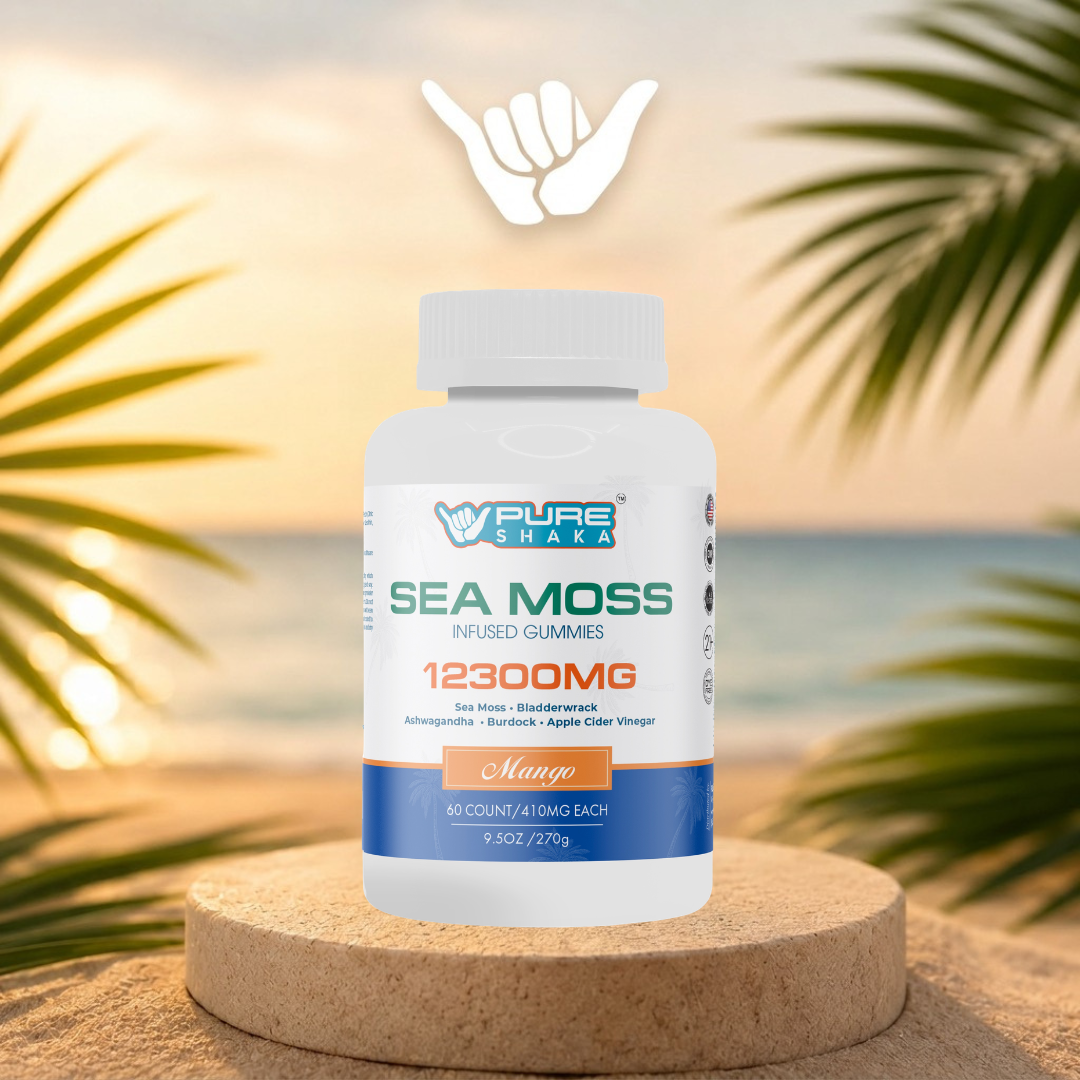 Pure Shaka Sea Moss Daily Mineral Gummies Mango package