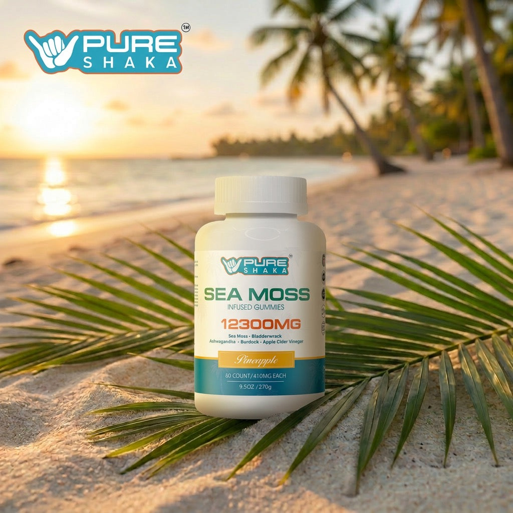 Pure Shaka Sea Moss Daily Mineral Gummies Pineapple package