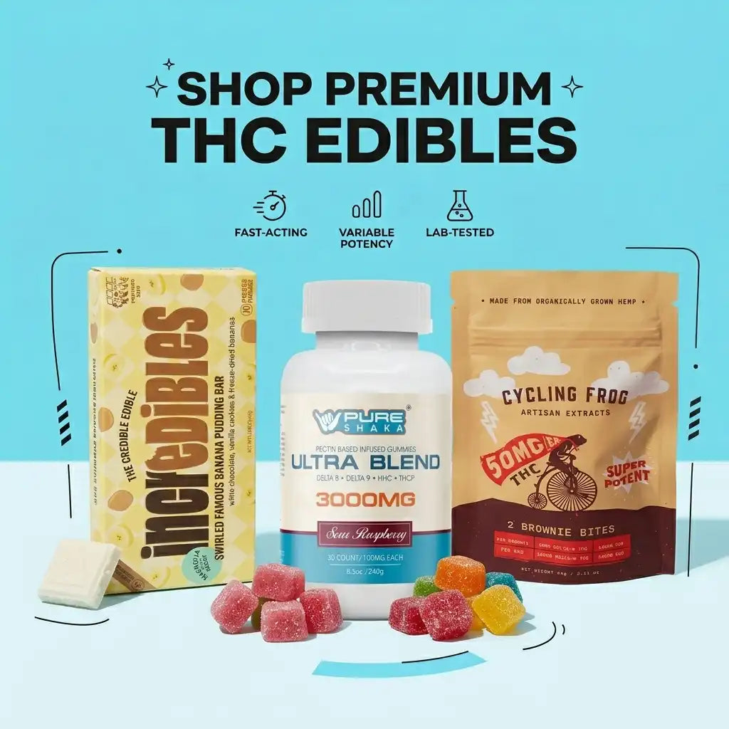 Pure Shaka THC edibles and gummies collection