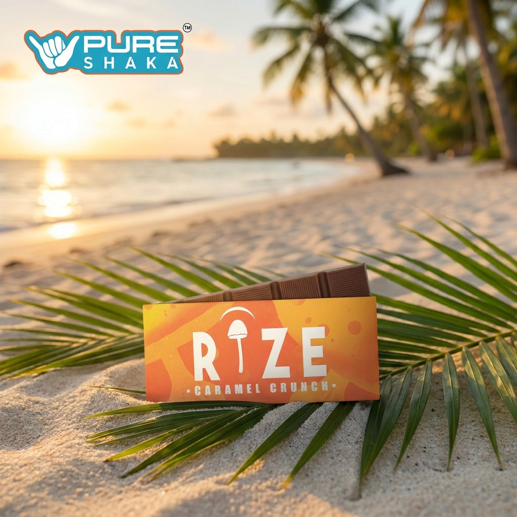 Rize Caramel Crunch 5g Mushroom Chocolate Bar package