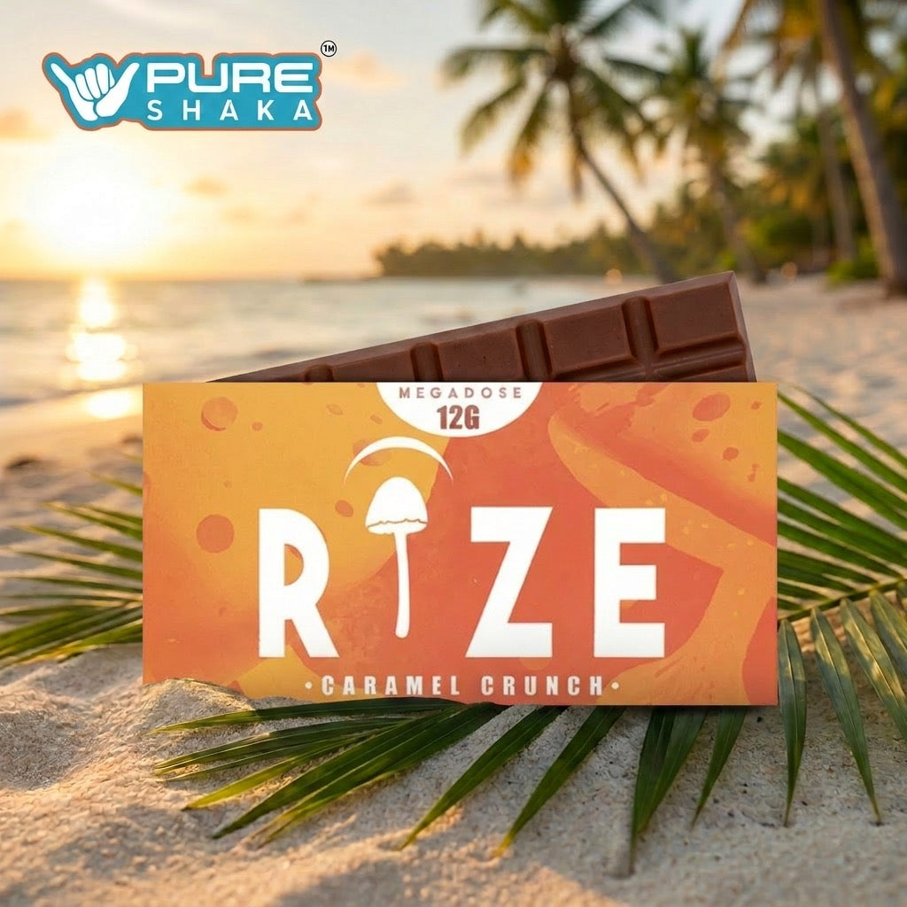 Rize Caramel Crunch 12g Mushroom Chocolate Bar package