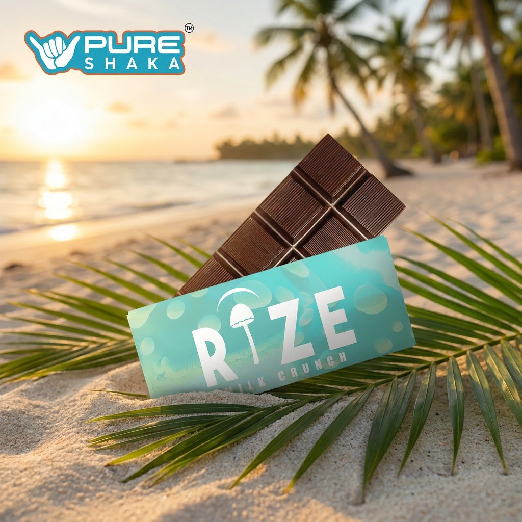 Rize Milk Crunch 5g Mushroom Chocolate Bar package