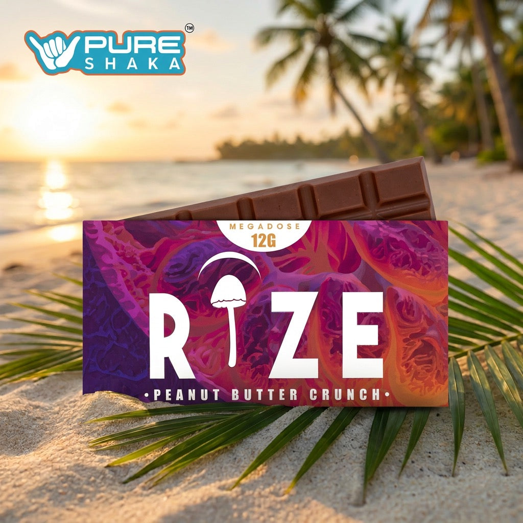 Rize Peanut Butter Crunch 12g Mushroom Chocolate Bar package