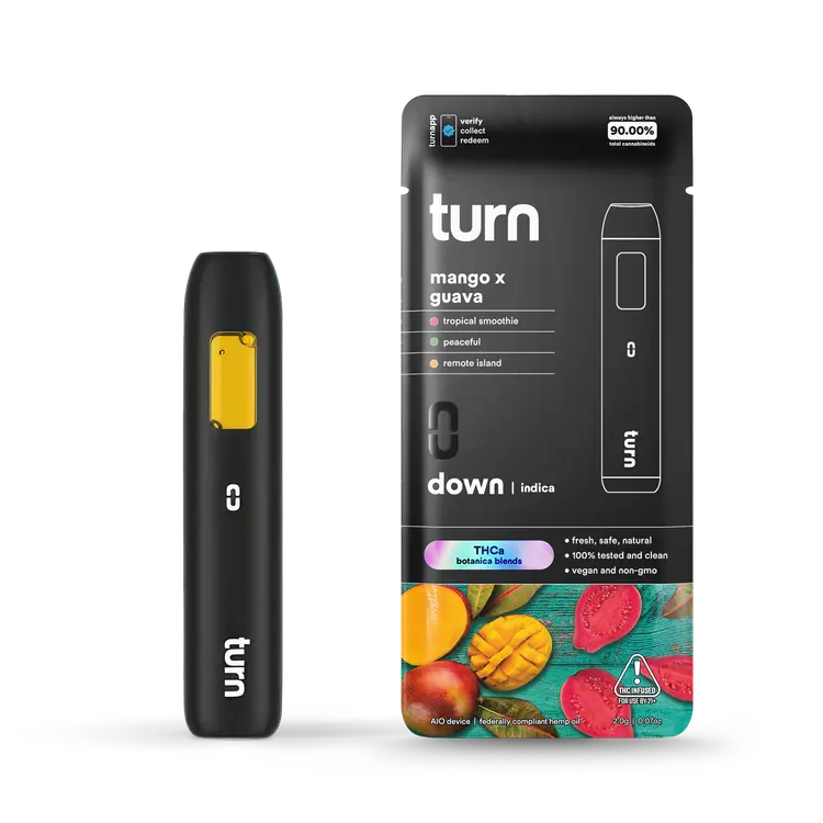Turn THCa Disposable Vape 2G Mango x Guava device - Indica Vape