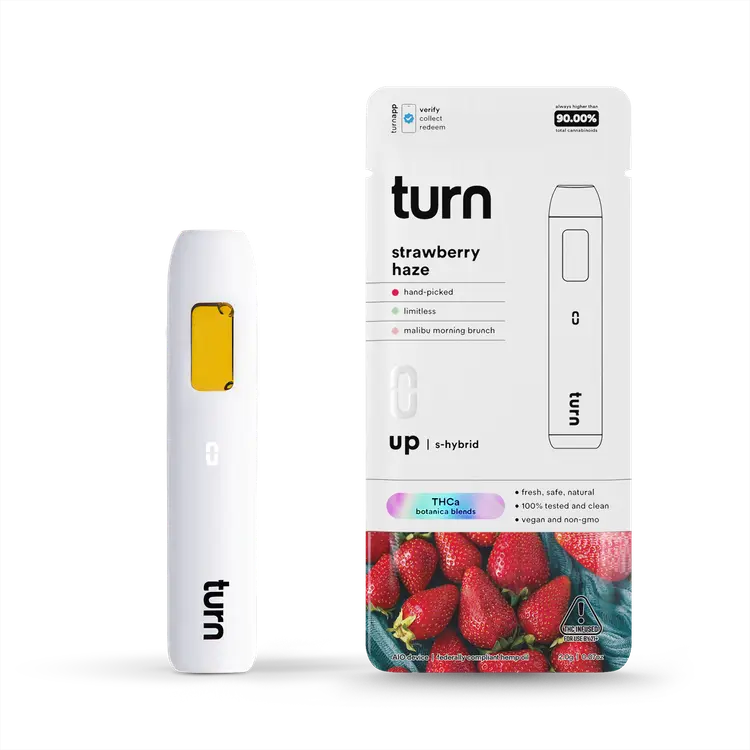 Turn THCa Disposable Vape 2G Strawberry Haze device - Sativa Hybrid Vape
