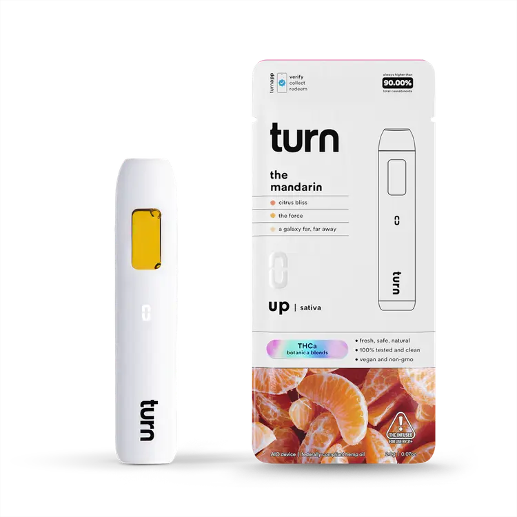 Turn THCa Disposable Vape 2G The Mandarin device - Sativa Vape